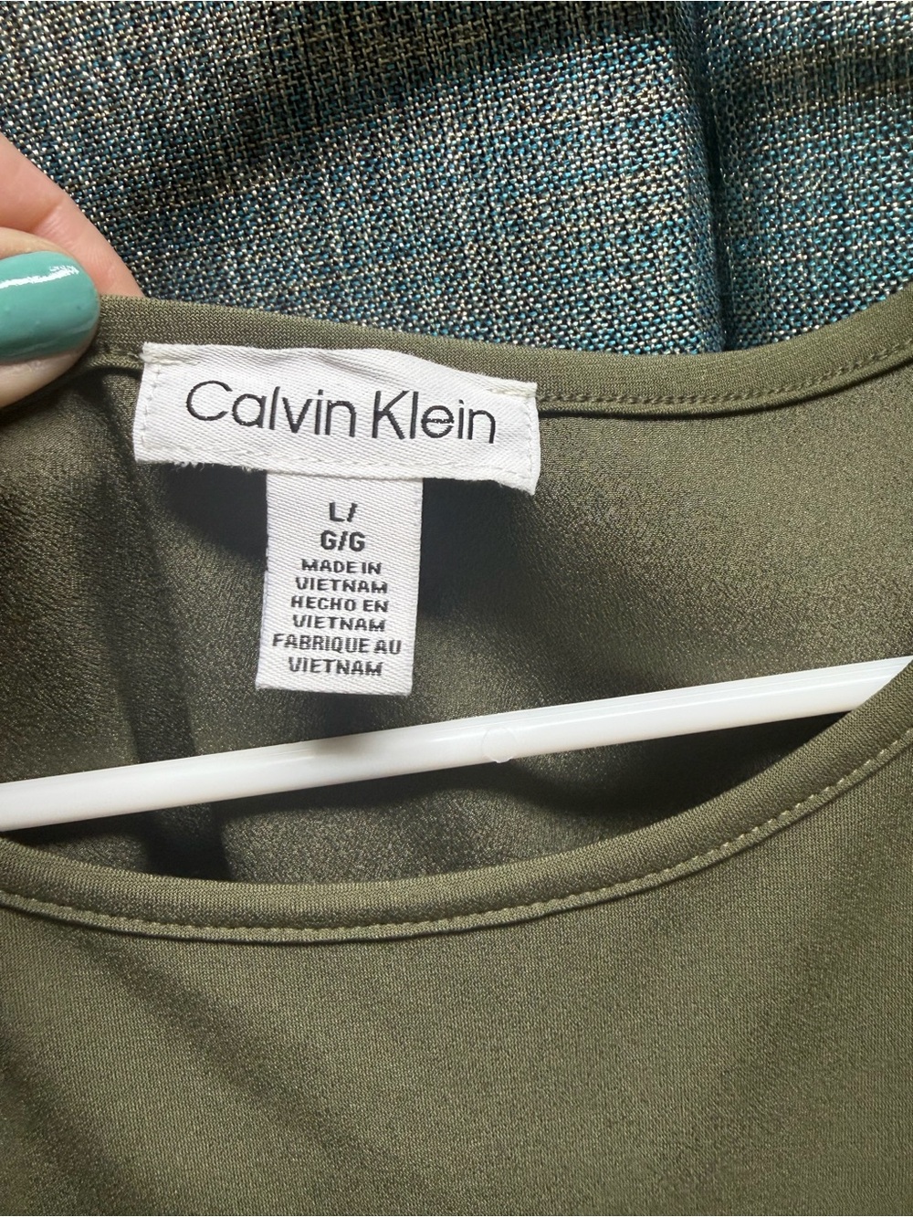 Calvin Klein Moss Green Women's Crewneck Top